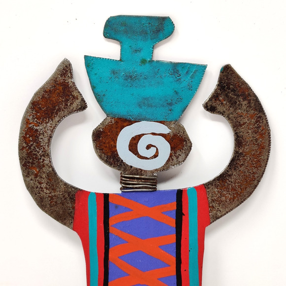 Bill Marcia Finks Signed Metal Brooch Pin Eclectic Tribal Statement Wearable Art - Picture 7 of 15